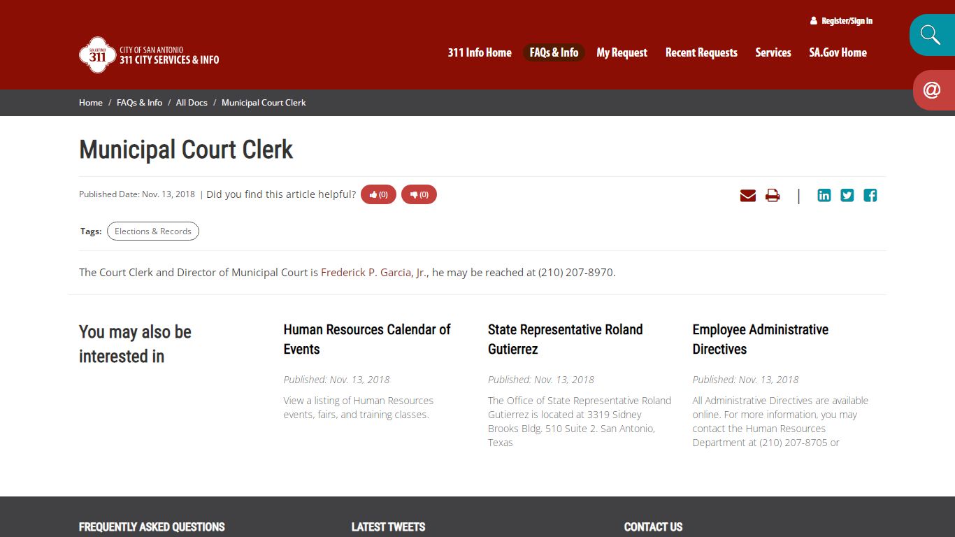Municipal Court Clerk | City of San Antonio